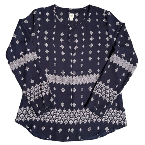 GAP Tops - Gap Navy Blue Long Sleeve Blouse Women’s Small